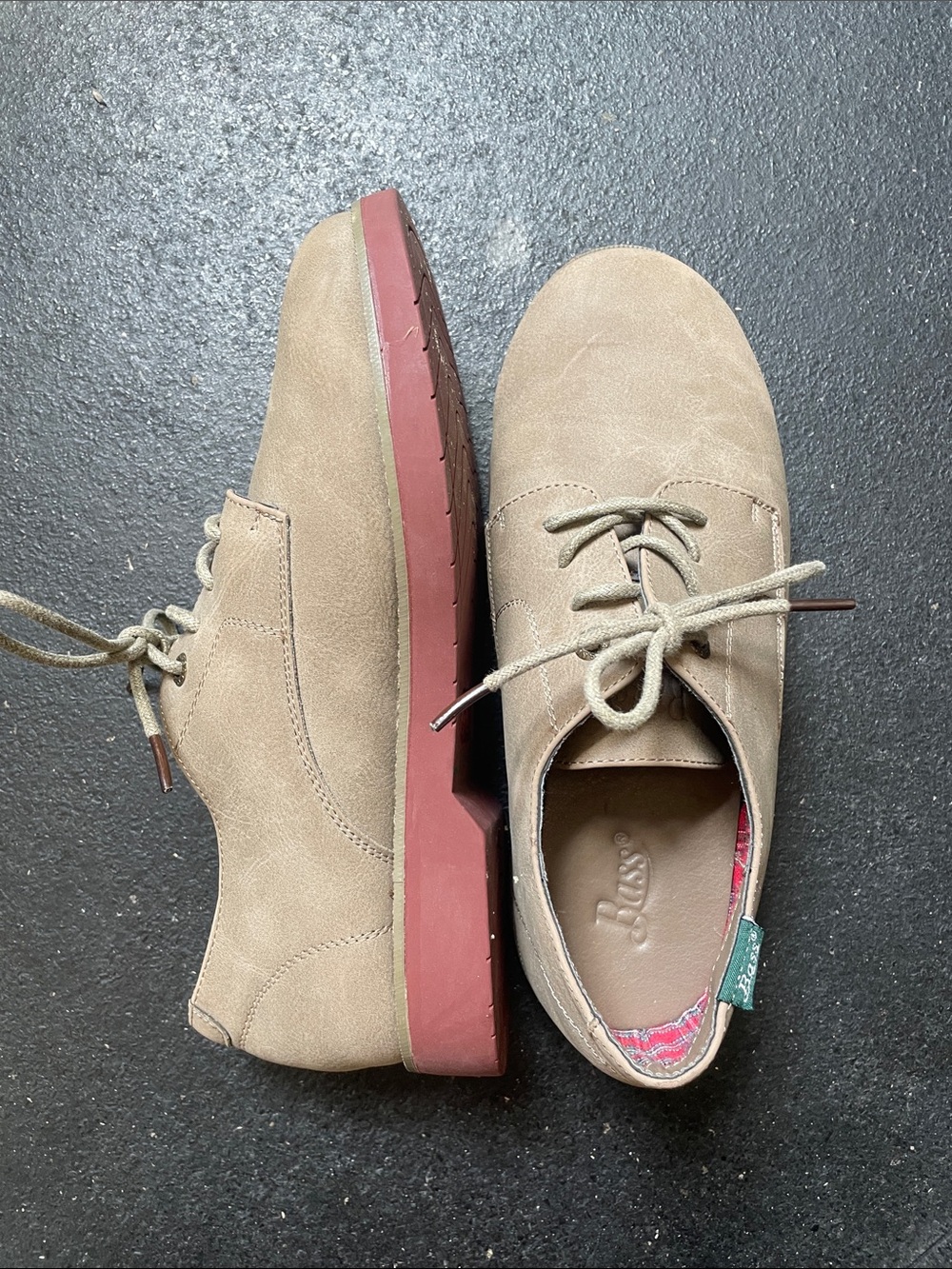G.H. Bass & Co. taupe suede oxford shoes